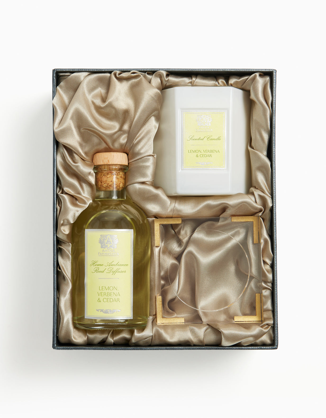 Acrylic Home Ambiance Gift Set: Lemon, Verbena & Cedar