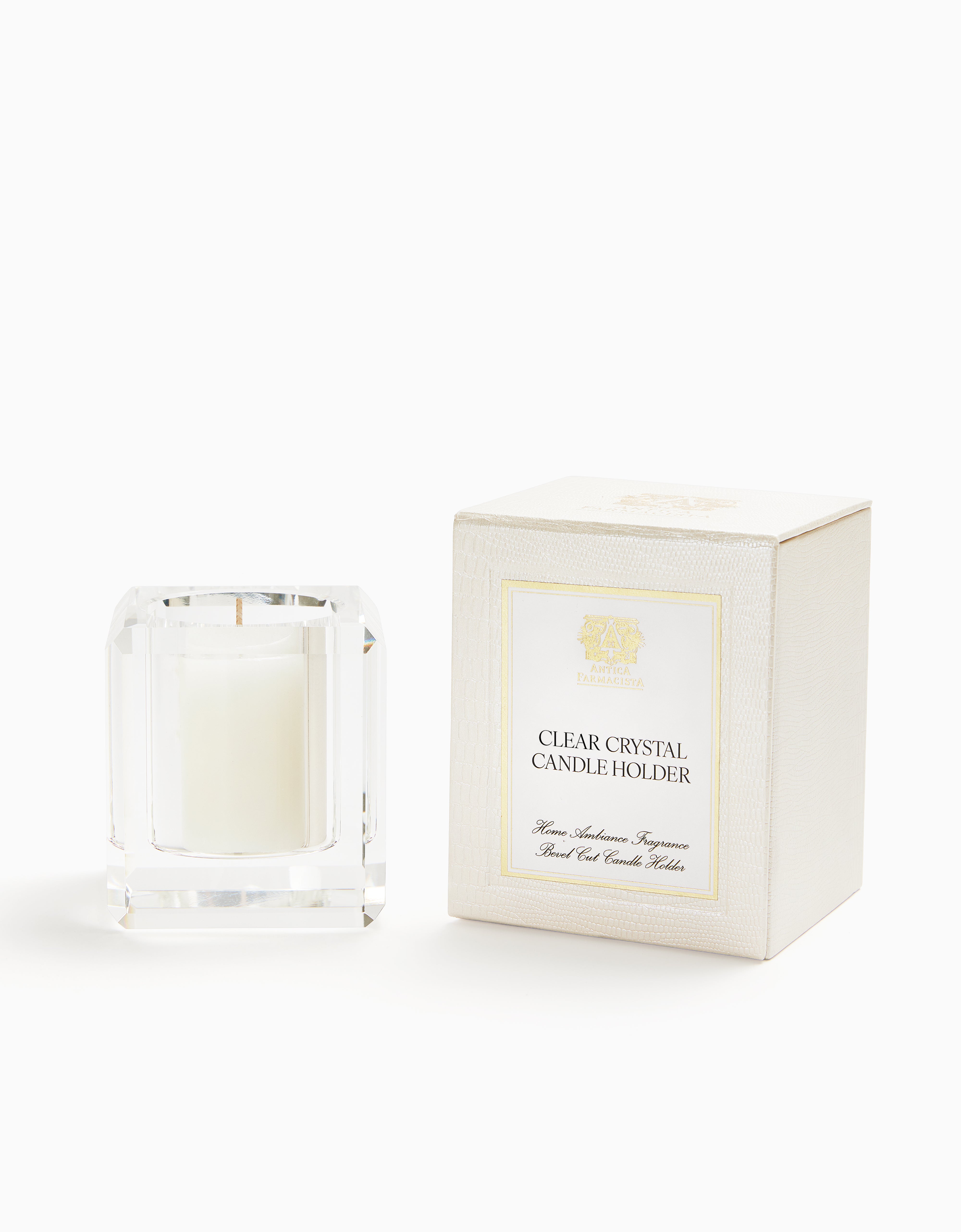 Clear Crystal Candle Holder