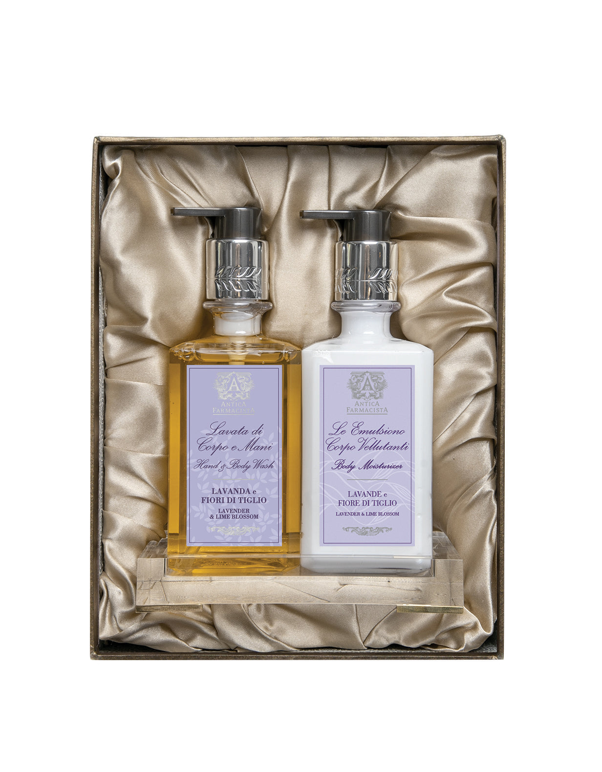 Acrylic Bath & Body Gift Set: Lavender & Lime Blossom