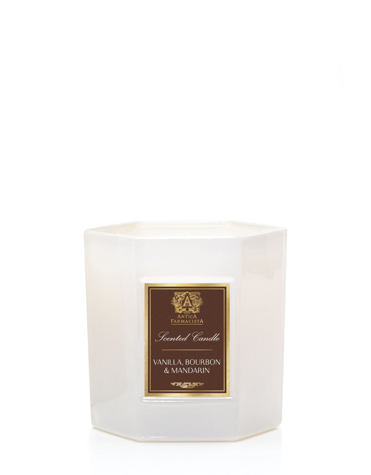 scented soy candle with vanilla + mandarin + bourbon