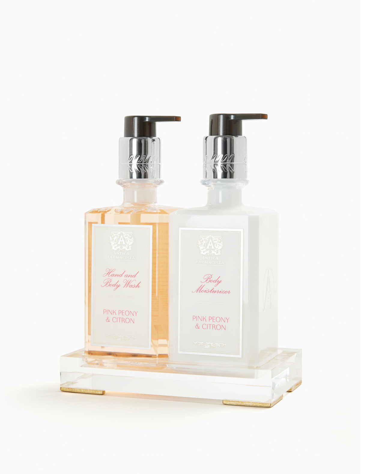 Acrylic Bath & Body Gift Set: Pink Peony & Citron