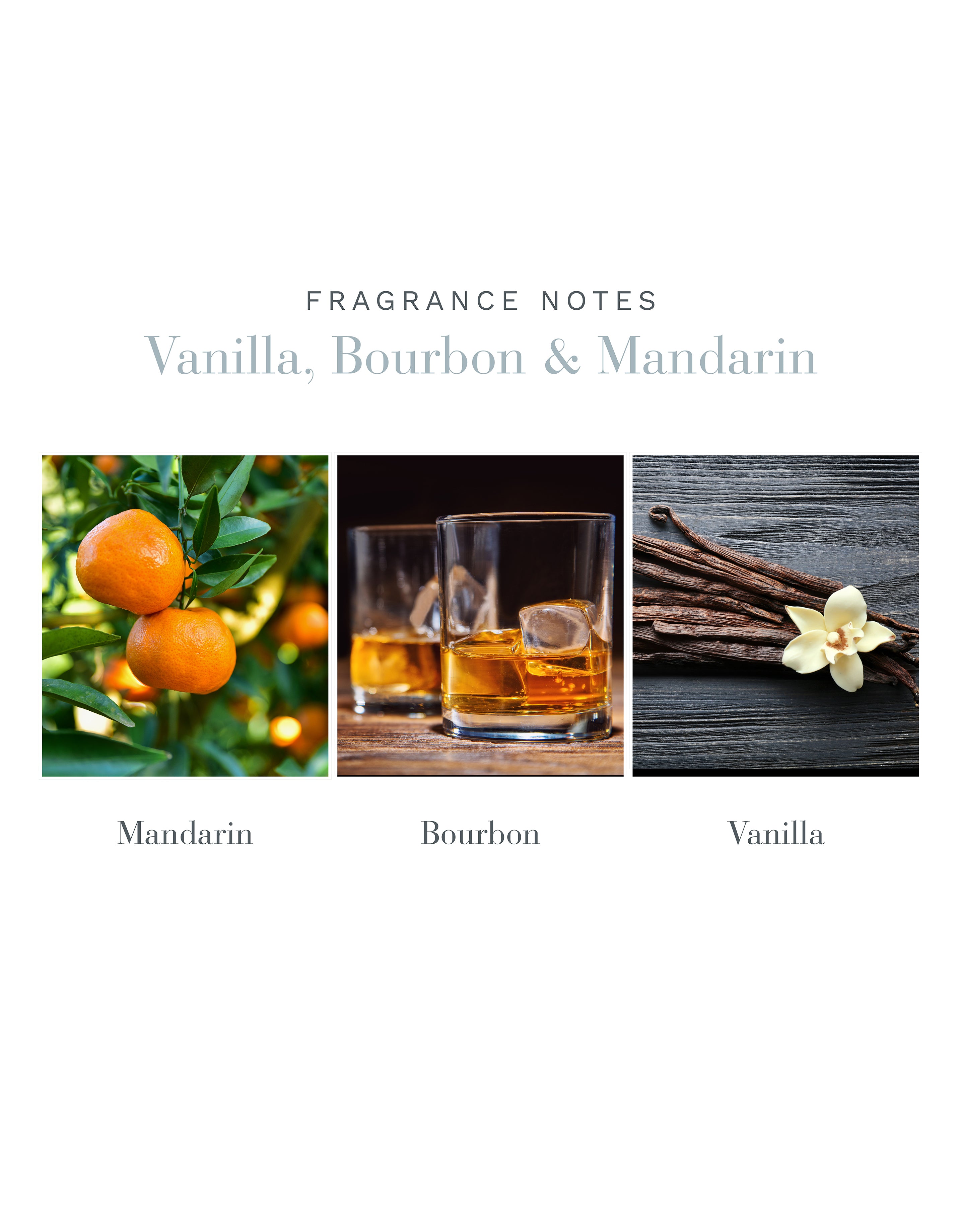 scented soy candle with vanilla + mandarin + bourbon