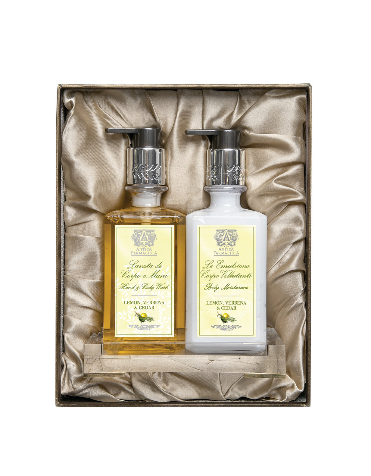 Acrylic Bath & Body Gift Set: Lemon, Verbena & Cedar