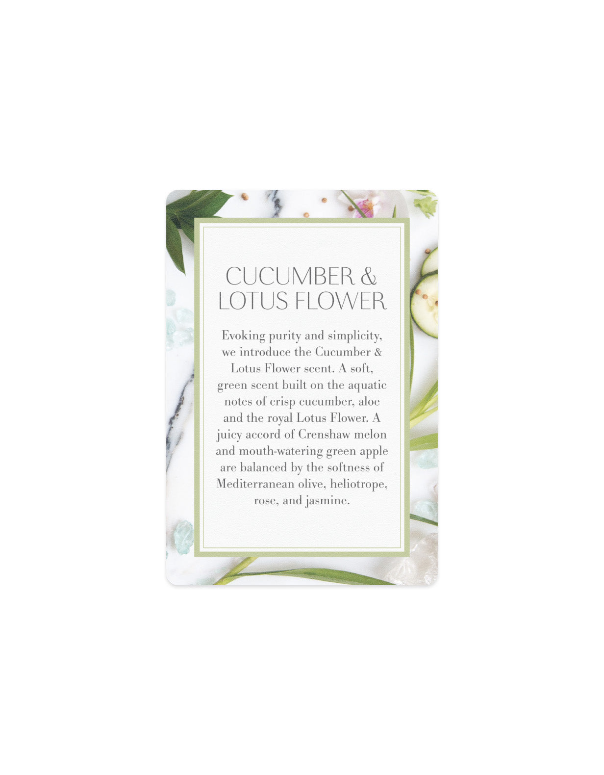 Scented Card - Cucumber & Lotus Flower