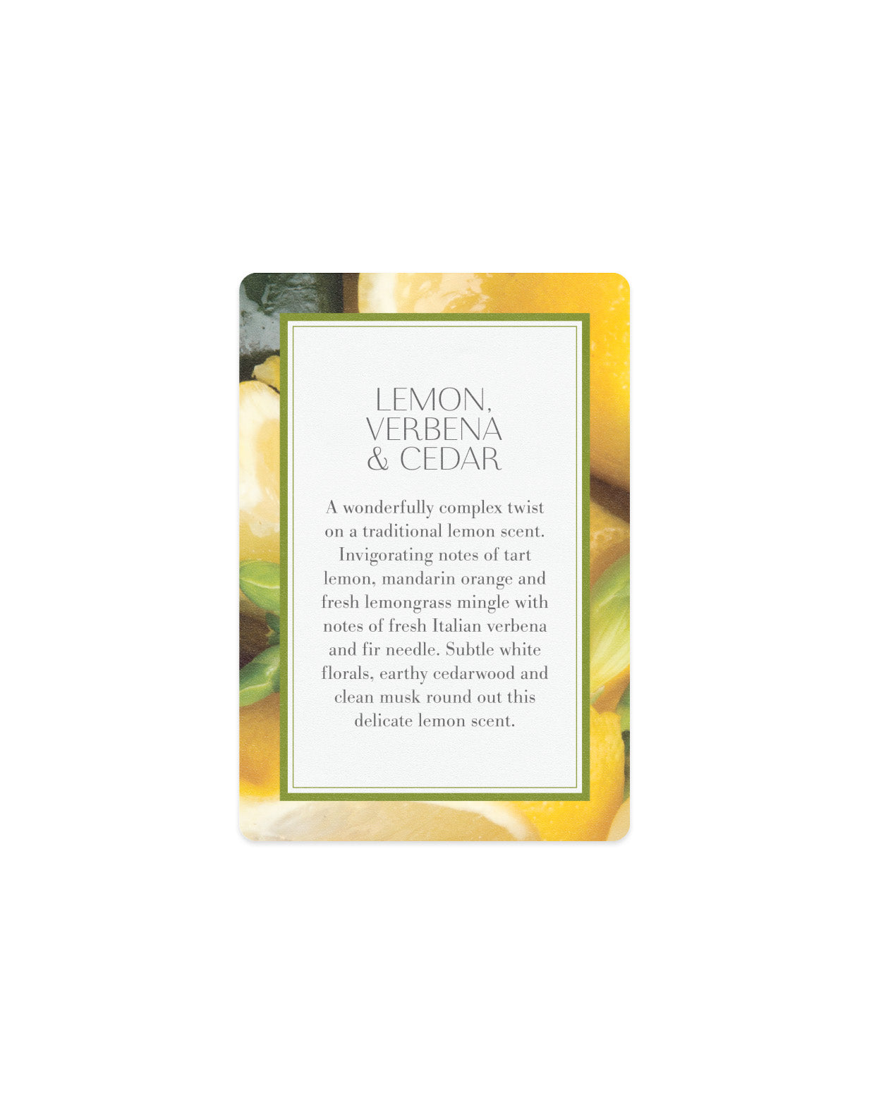 GWP - Scented Card - Lemon, Verbena & Cedar