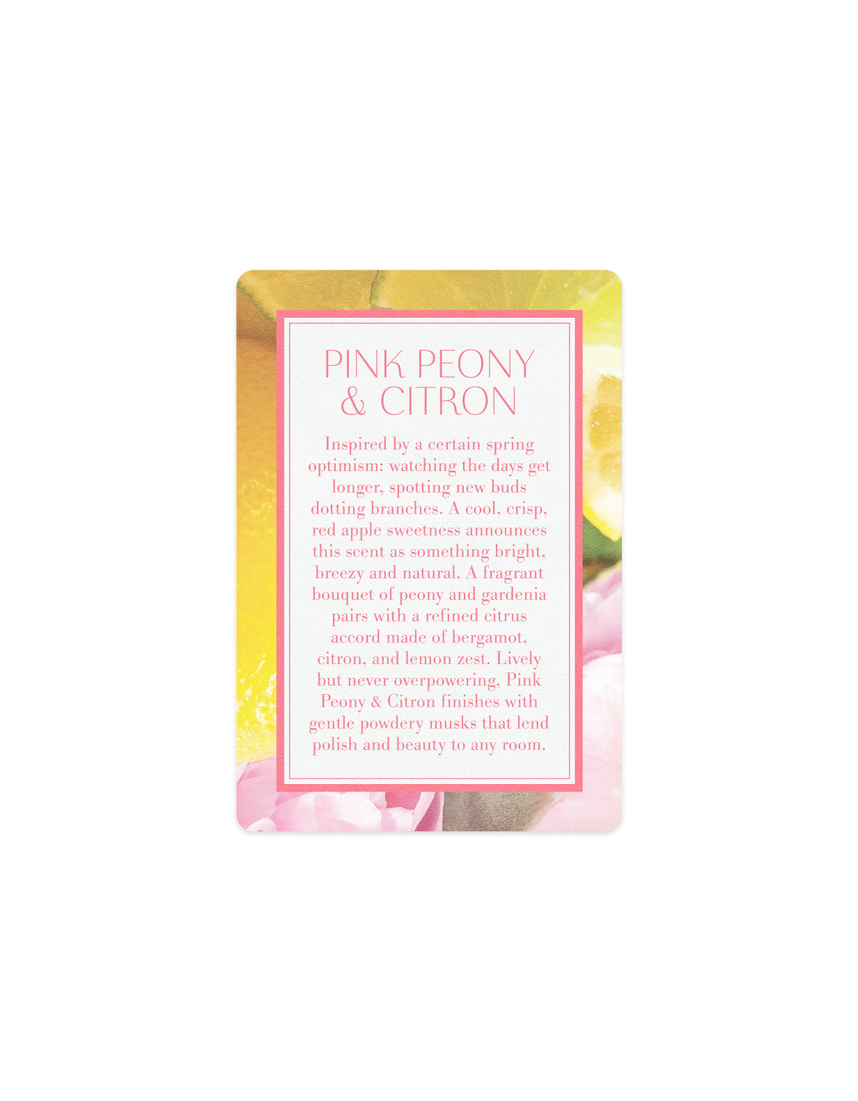 Scented Card - Pink Peony & Citron